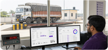 Truck at weighbridge